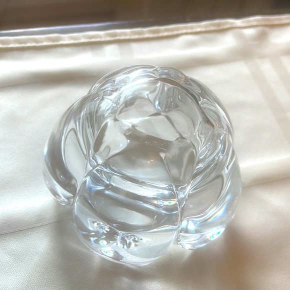 ROYAL COPENHAGEN Crystal LOTUS Votive Candle Holder w/Sticker Denmark - Picture 4 of 4